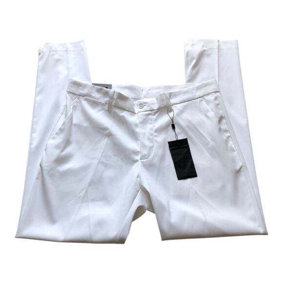 J.Lindeberg White Golf Pants Flat Front Straight Leg Men's Size 38/32" NWT - Picture 4 of 15